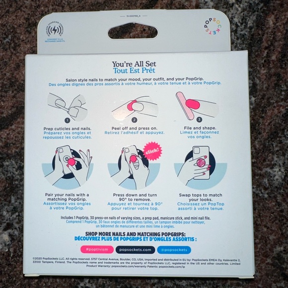 NWT PopSocket Nails and PopGrip matching set - Picture 3 of 3